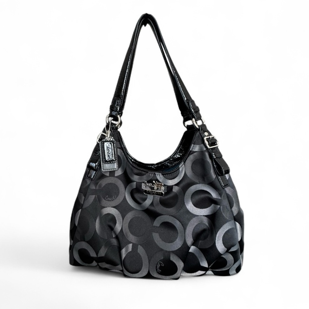 Coach Madison Signature Black Canvas Bag